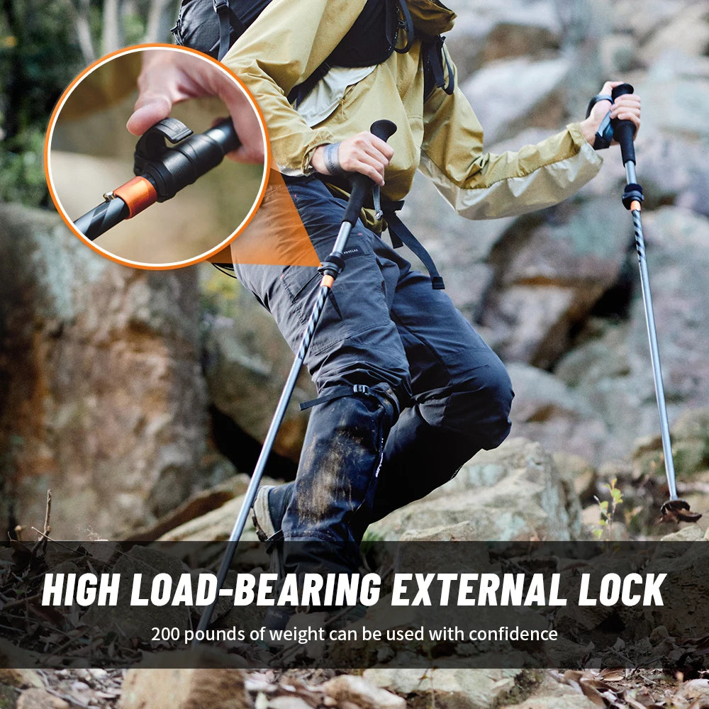 Naturehike Carbon Fiber Trekking Poles 5 Sections Portable Folding Climbing Sticks Outdoor Hiking Collapsible Walking Sticks
