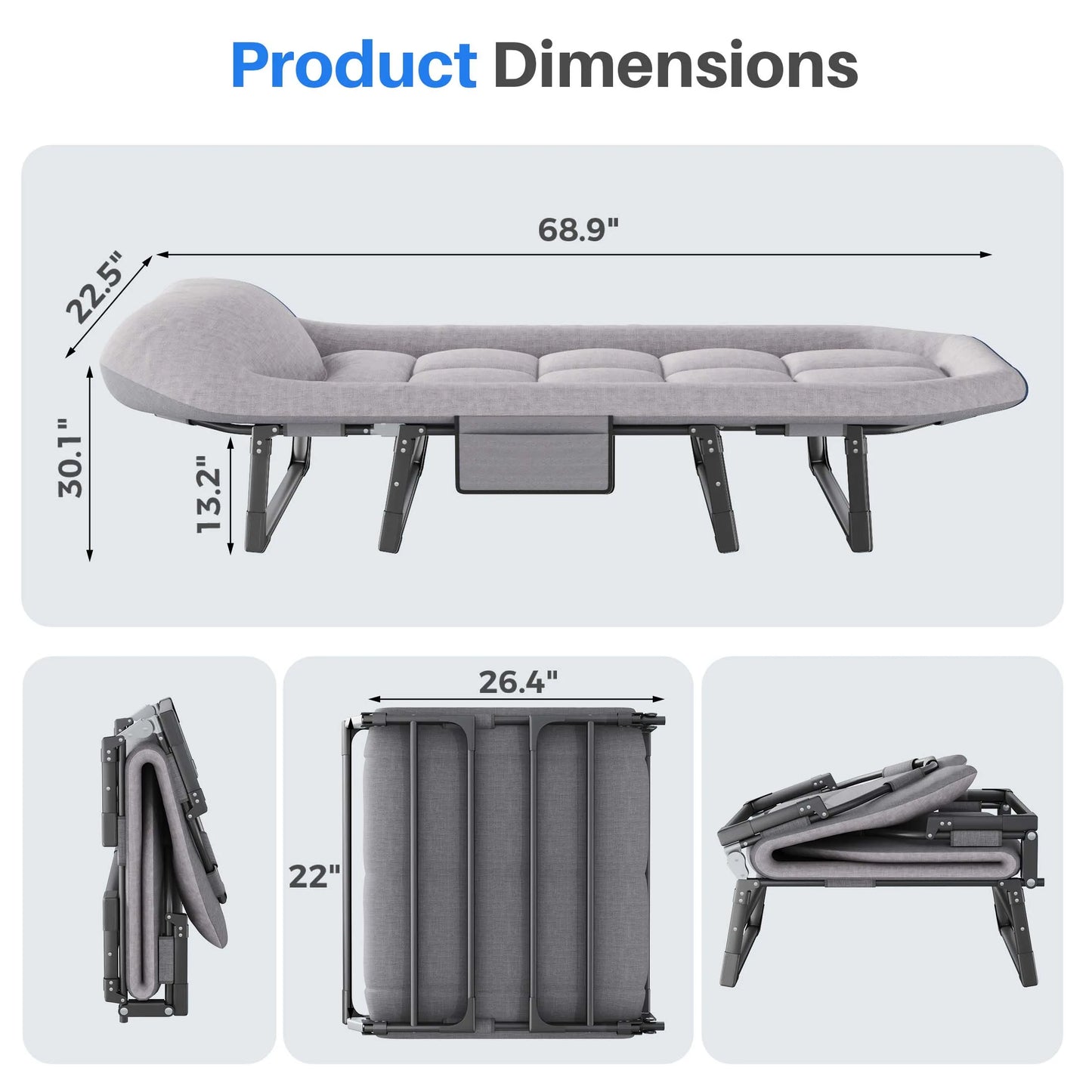 Lightweight Folding Camping Bed with Mattress
