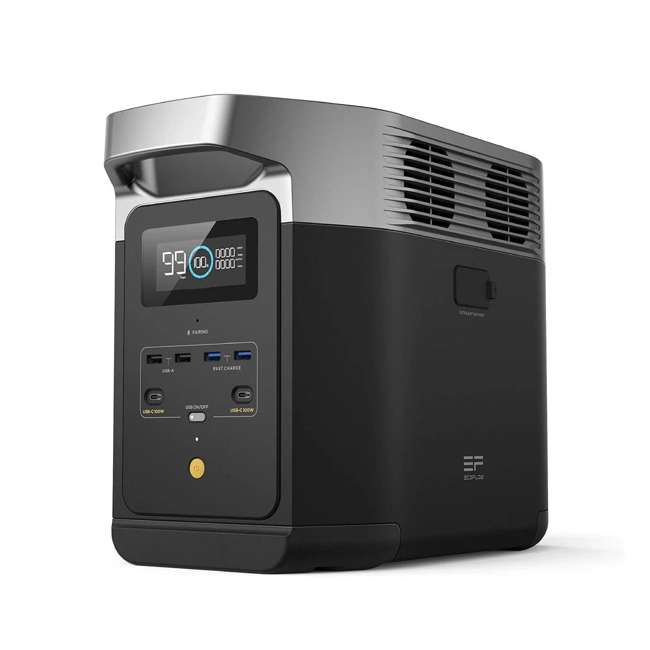 Solar Generator DELTA 3 Classical Dark 1000, 1024Wh LiFePO4 Battery Portable Power Station, 1800W AC/100W USB-