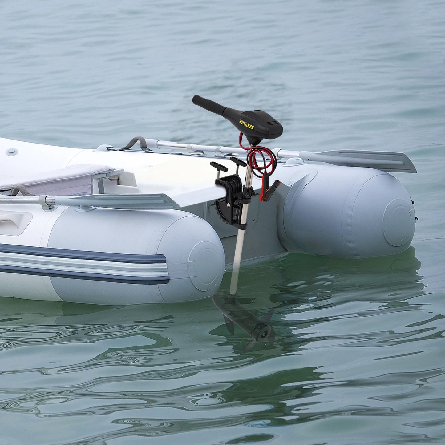Powerful 40lb Thrust Electric Trolling Motor, 5 Forward Speeds for Fishing & Inflatable Boats