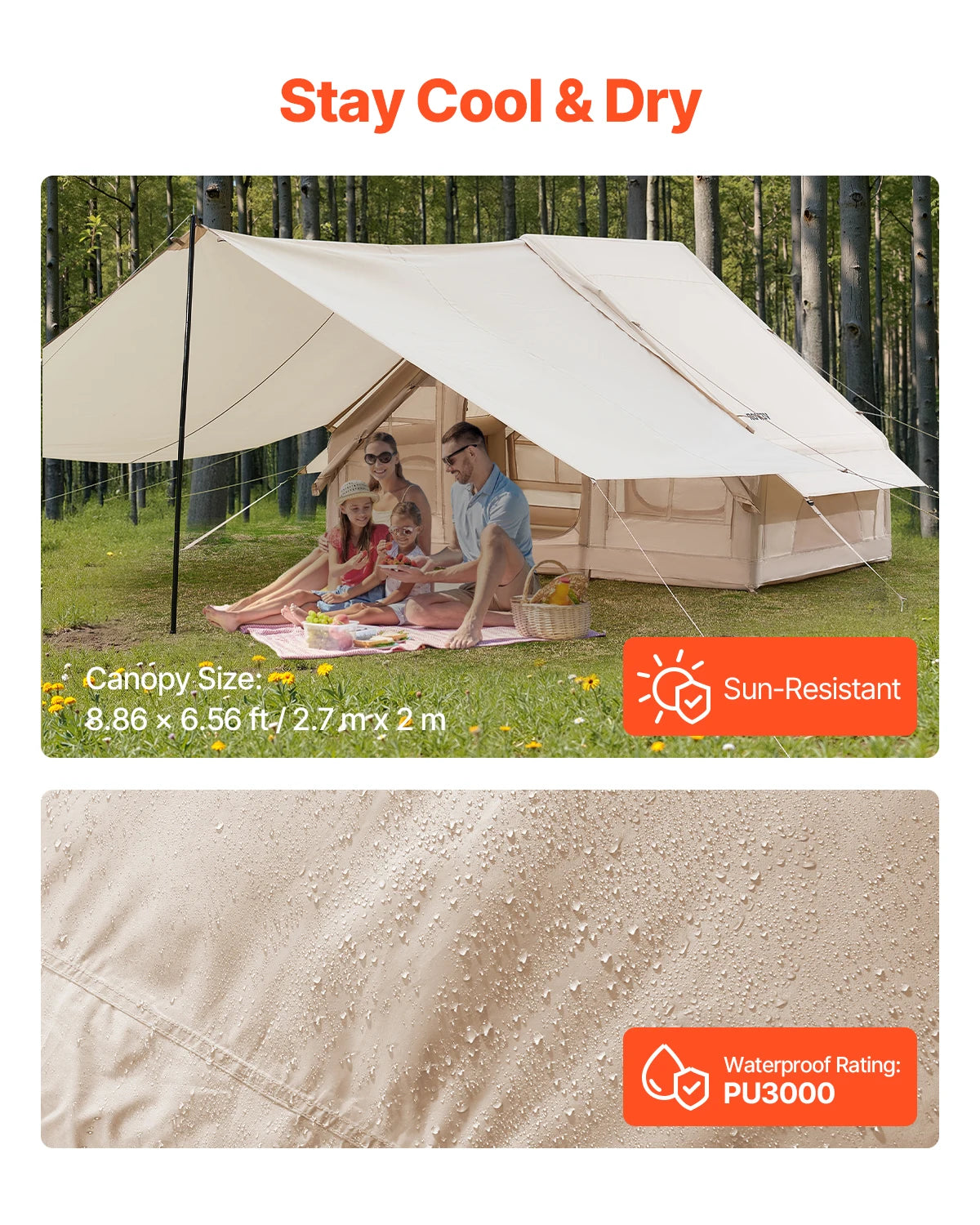 SucceBuy 3–5 Person Inflatable Camping Tent with Hand Pump – 300D Oxford