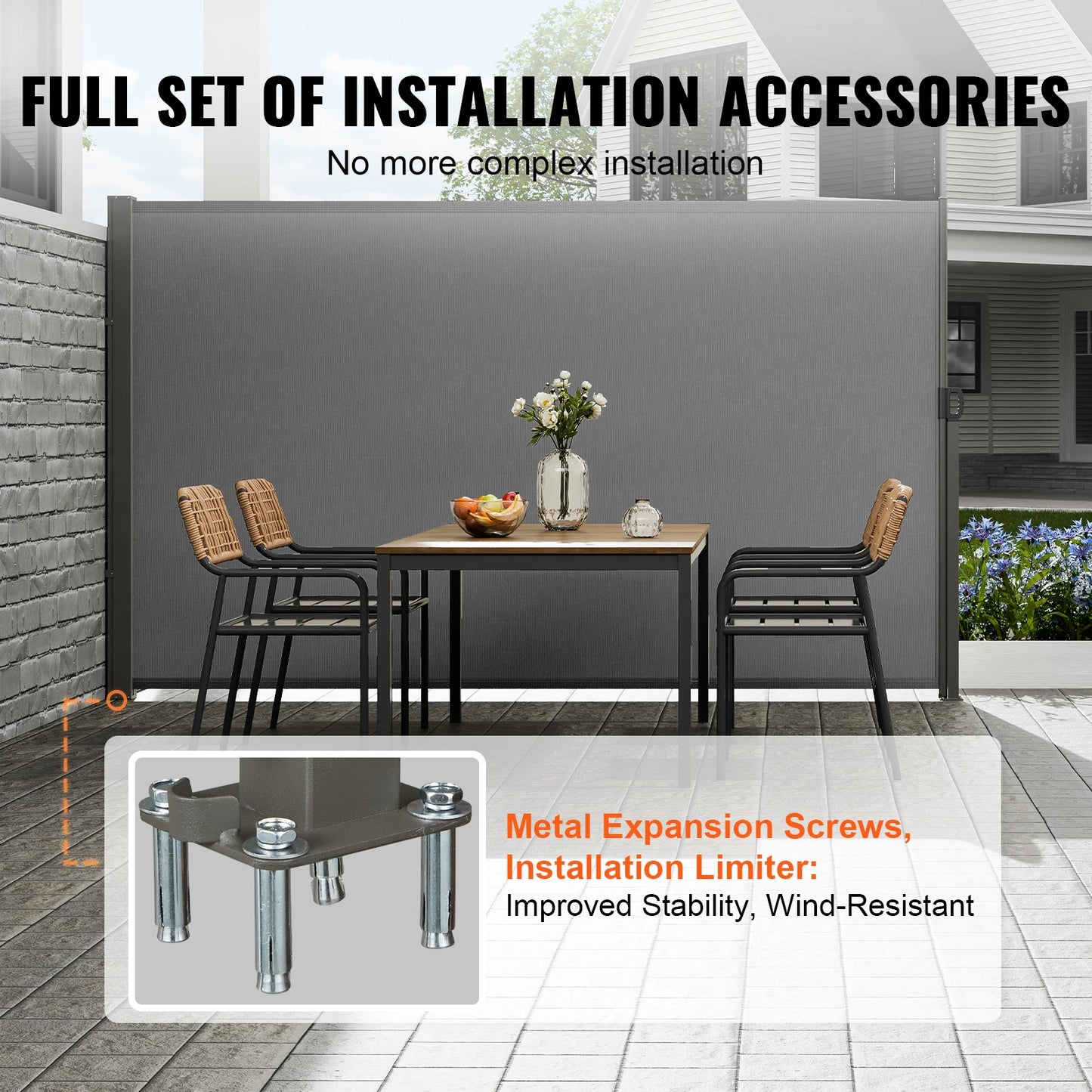 Retractable Side Awning Outdoor Privacy Retractable Patio Screen