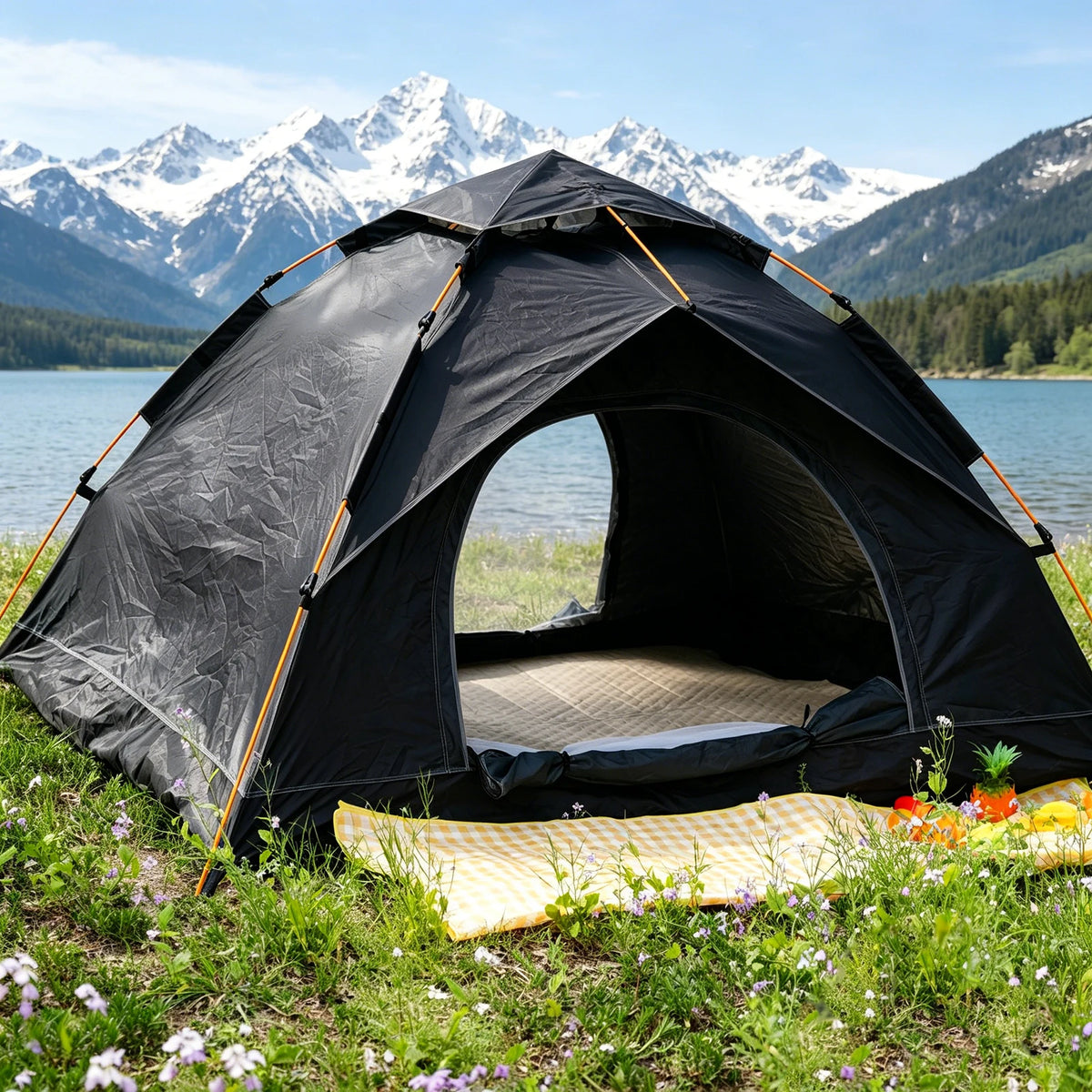 PAKICETUS 1–3 Person 60-Second Instant Dome Tent with Dual Doors