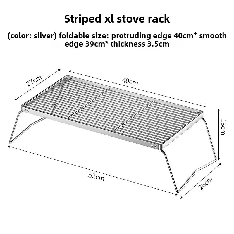 Portable Folding Stainless Steel Campfire Grill – Outdoor Cooking Grate