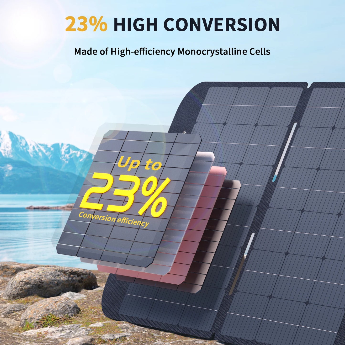 VTOMAN VS400W Foldable Solar Panel, 40.32V High Conversion Efficiency Solar Charger for Outdoor Camping, RV and Power Station