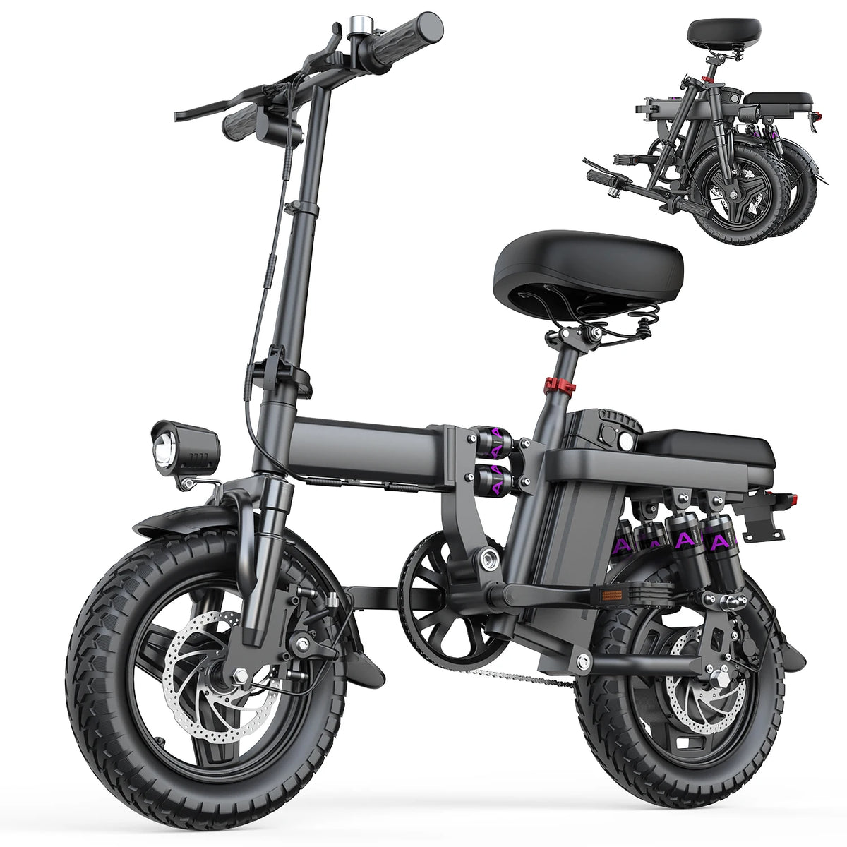 UPlee GE5 14" Folding Fat Tire Electric Bike – 48V 15Ah