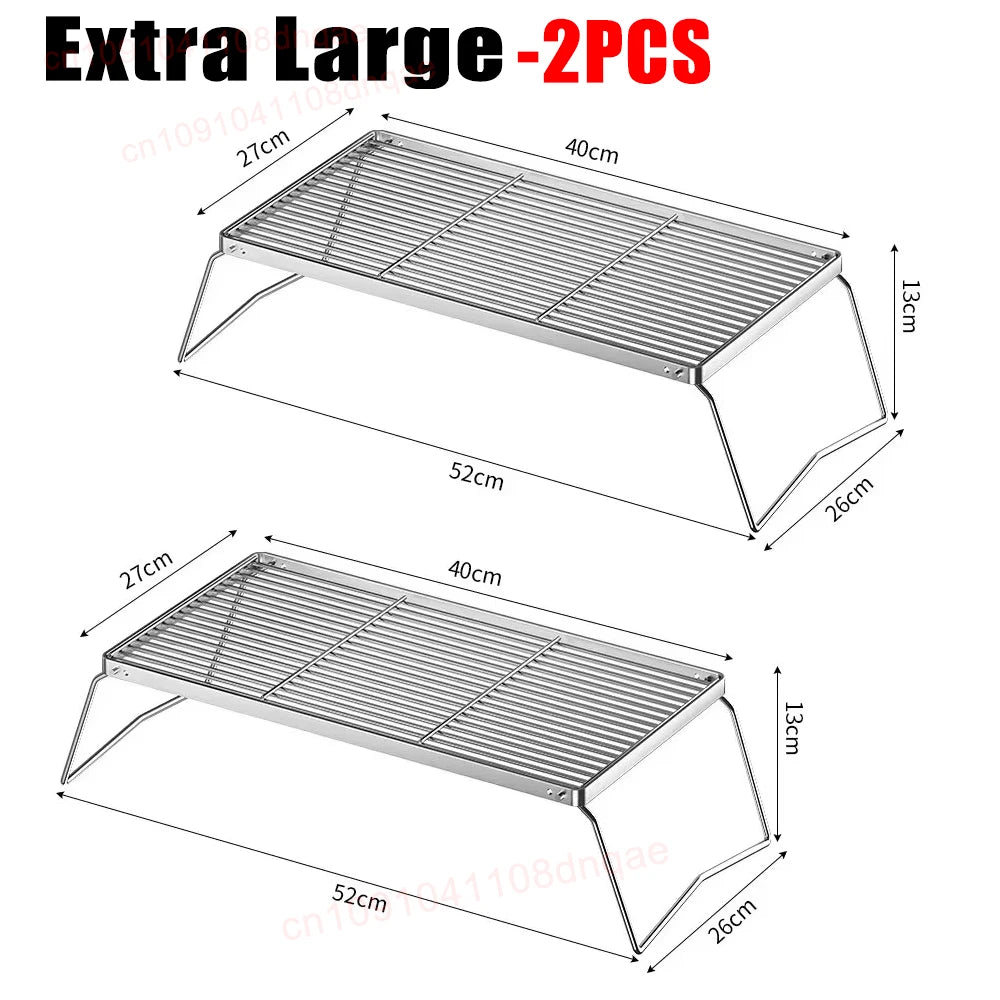 Portable Folding Stainless Steel Campfire Grill – Outdoor Cooking Grate