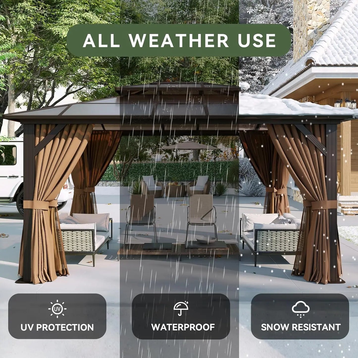 12x10 Hardtop Gazebo Aluminum