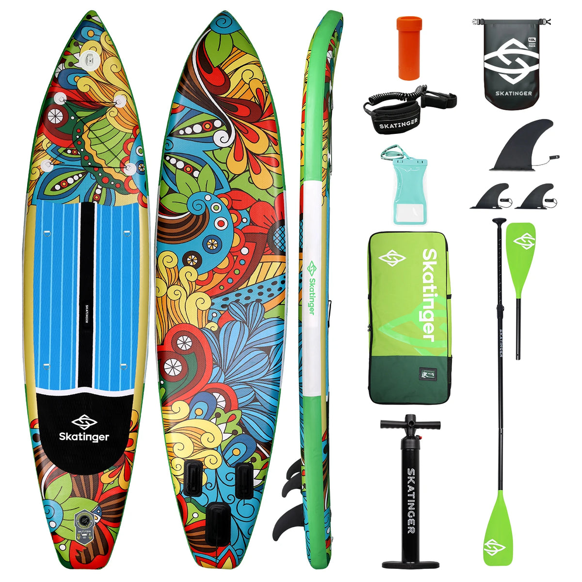 SKATINGER 11'6" Inflatable Stand-Up Paddle Board – Fishing & Adventure SUP