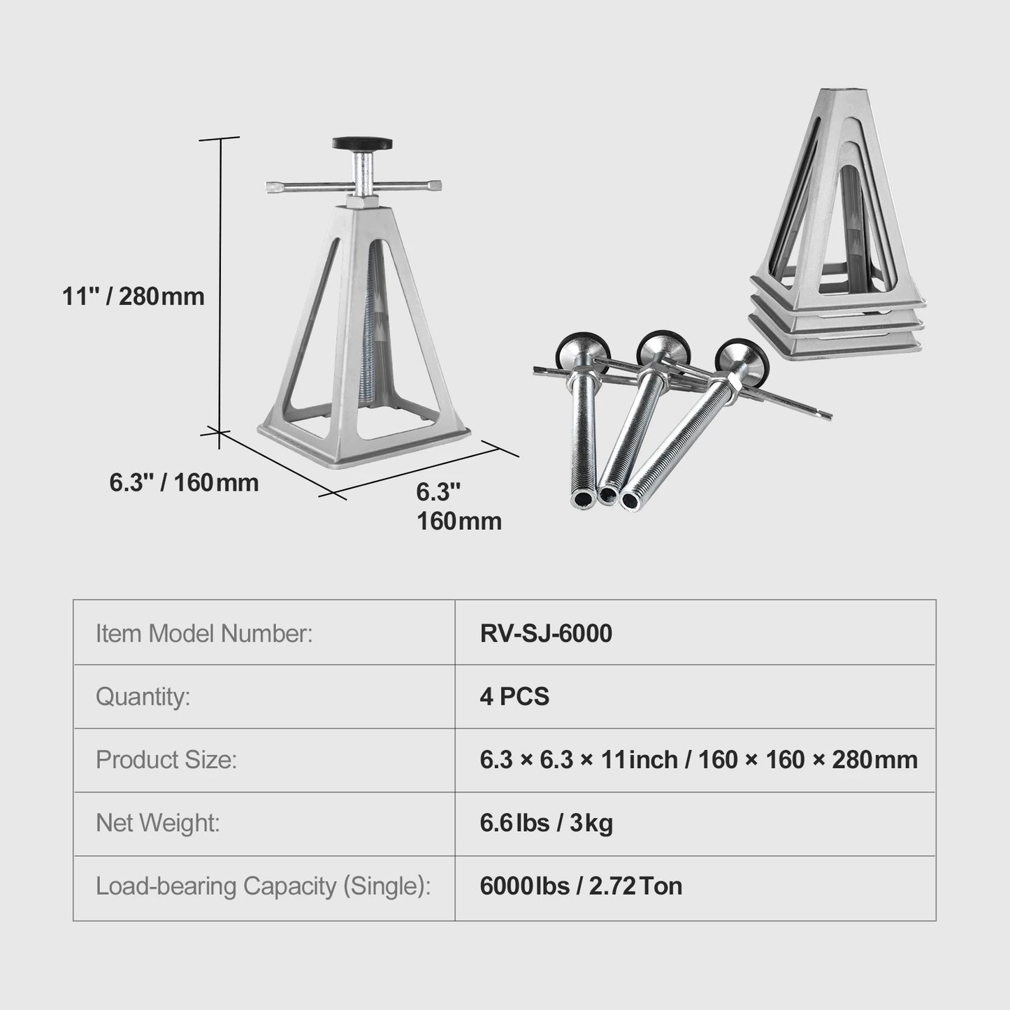 RV Stabilizer Jacks, 4 Pack Aluminum RV Leveling Jacks