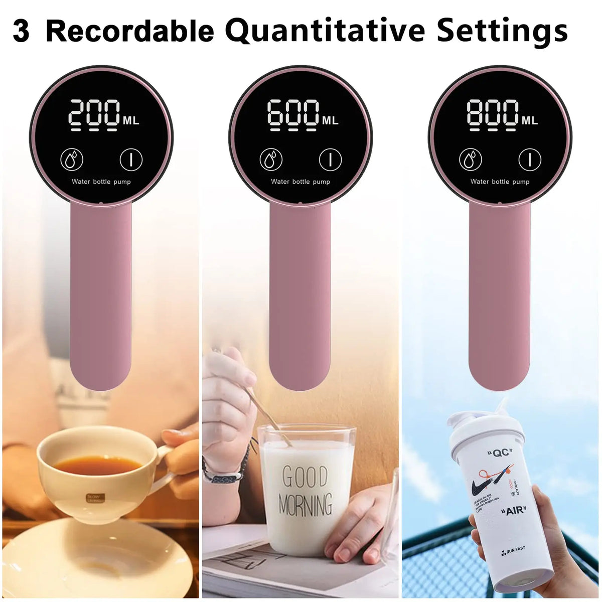 Rechargeable Water Dispenser Pump – LED Display, 3 Presets & USB-C Charging