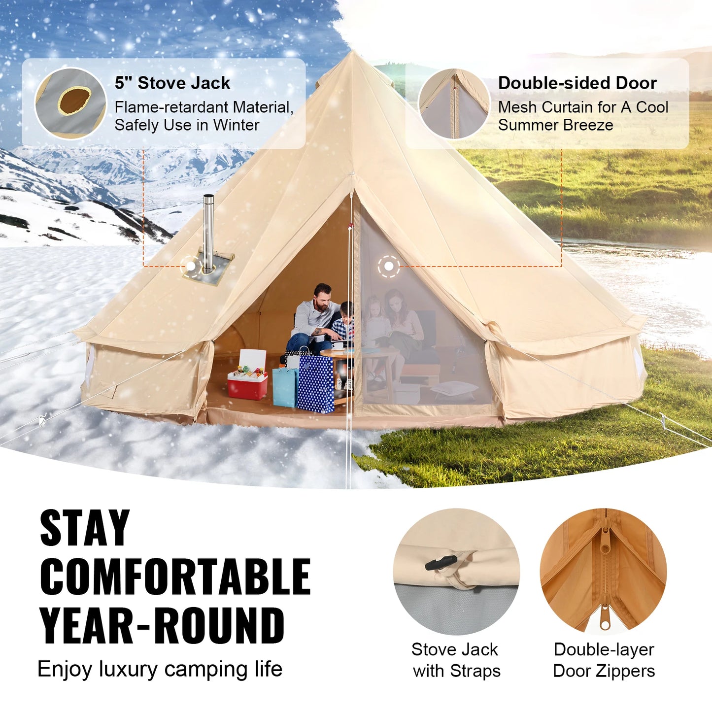4 Seasons 5m Yurt Canvas  Holds up to 8 People