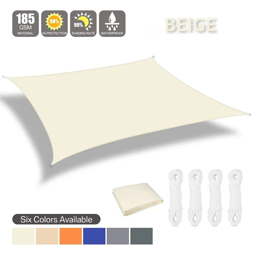 Waterproof Sun Shelter Sunshade Protection Shade Sail Awning