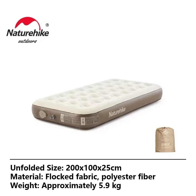 Naturehike Inflatable Camping Air Mattress with Built-In Pump – Twin, Queen & King