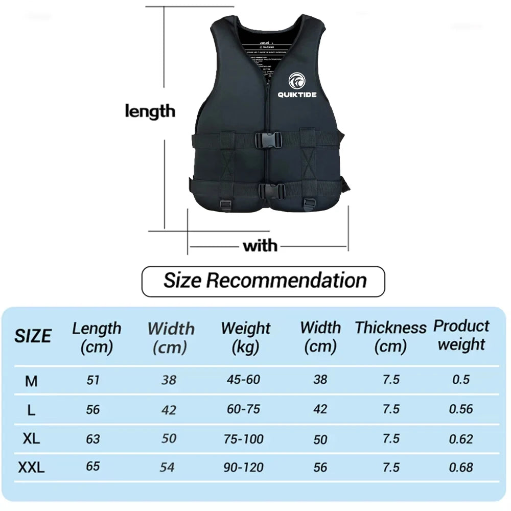 Neoprene Life Jacket for Adult Children New Water Sport Buoyancy Jacket Life Vest Swimming Boating Skiing Driving Vest Drifting