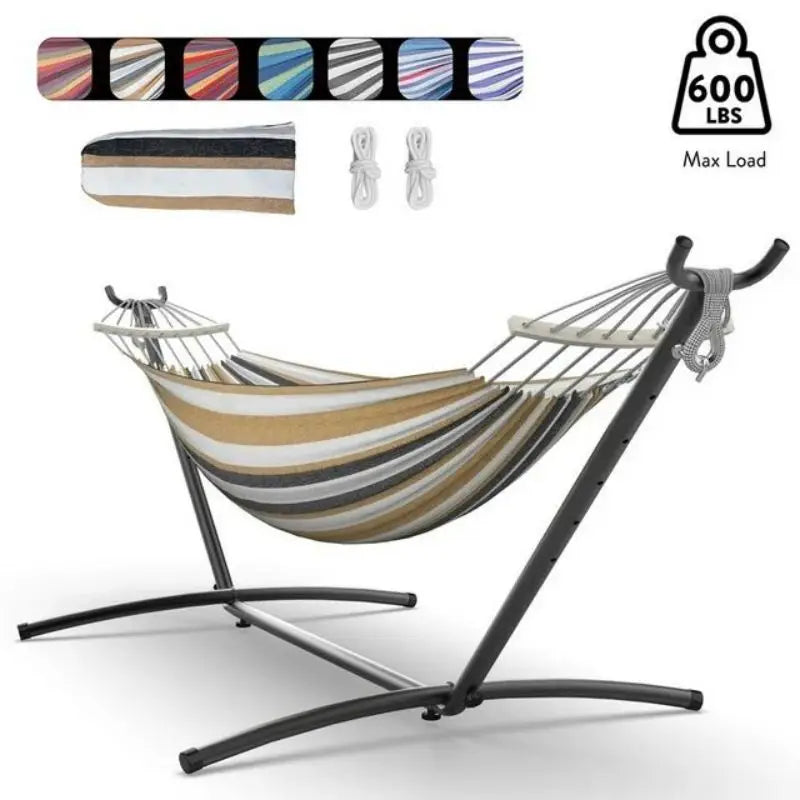 Adjustable Hammock with Stand & Storage Bag – 600 lb Capacity