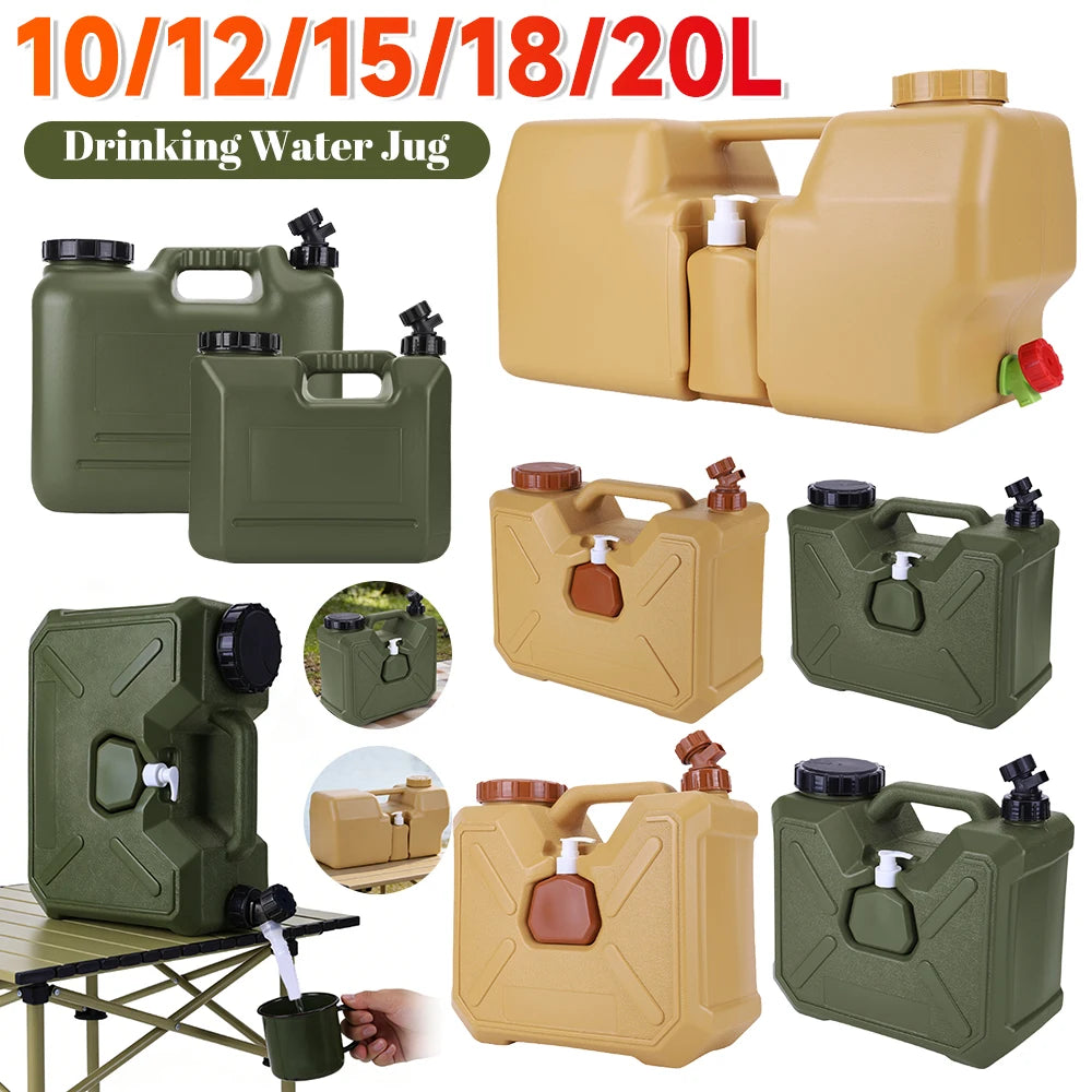 Portable Camping Water Jug with Spigot – 10L/20L Outdoor Water Container