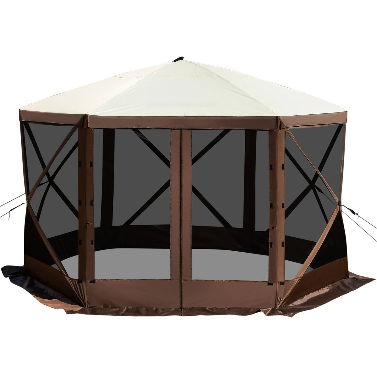 SucceBuy 6-Sided Pop-Up Camping Gazebo – 10' x 10' / 12' x 12'