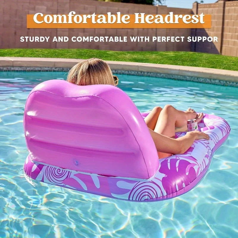Inflatable Adult Pool Floats Lounger Pool Float Lounge Raft Floaties Water Recliner Chair for Summer Water Party