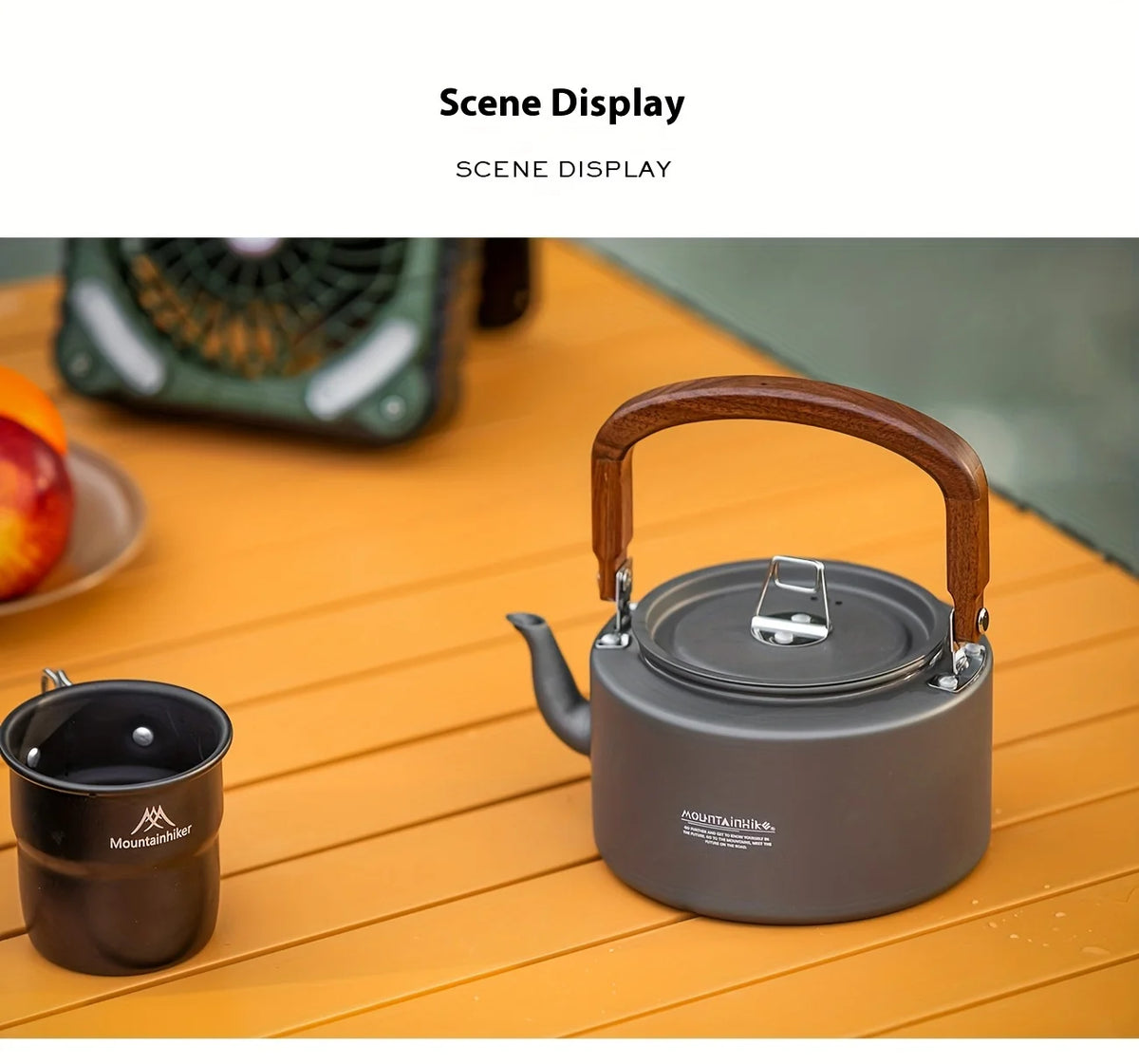 Portable Camping Tea Kettle – Lightweight Aluminum Alloy with Wooden Handle