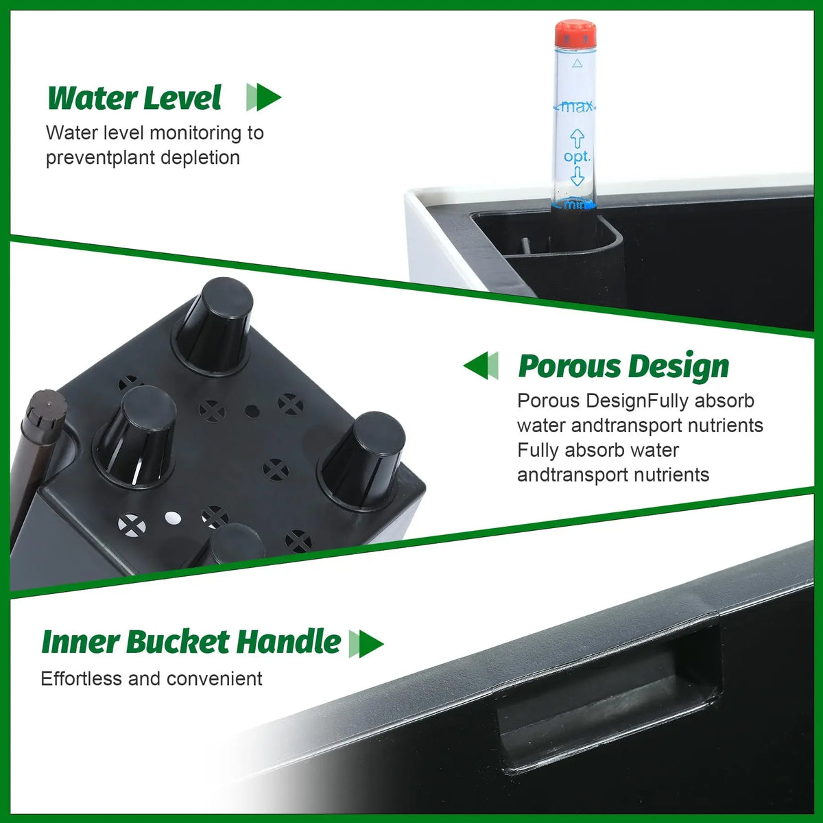 Set of 2 Self-Watering Tall Planters