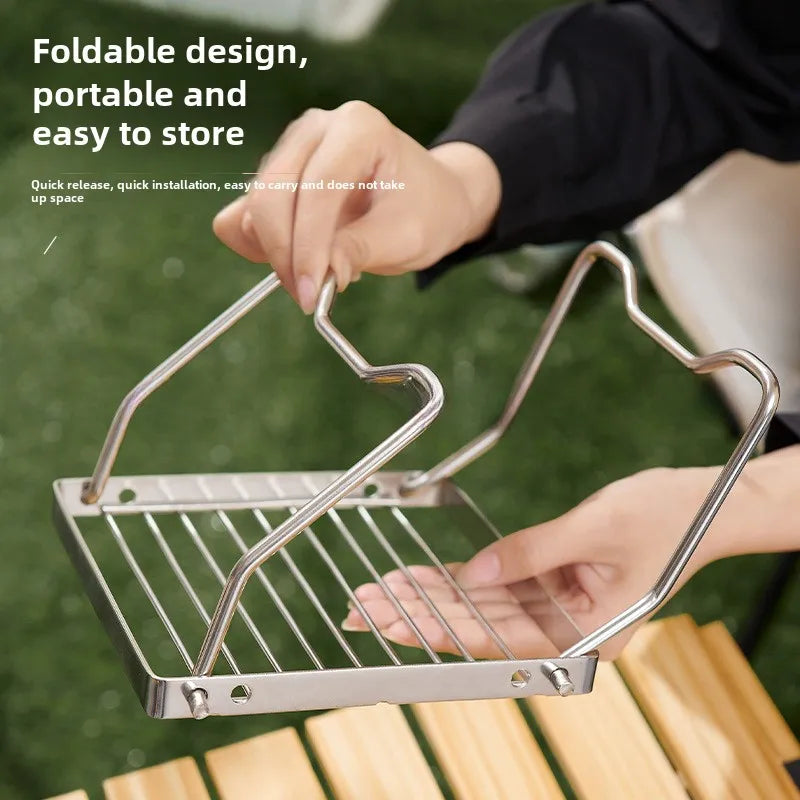 Portable Folding Stainless Steel Campfire Grill – Outdoor Cooking Grate