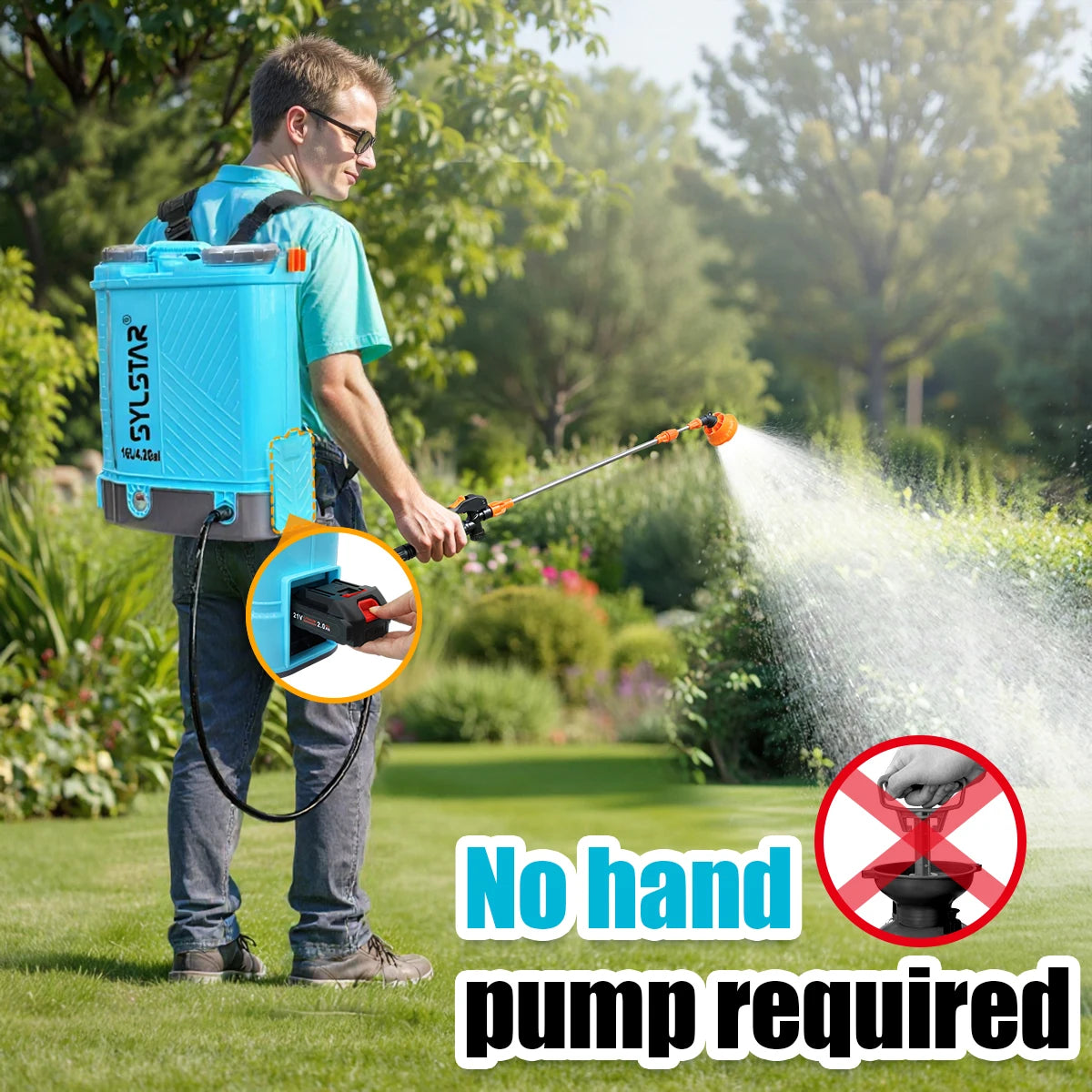 4-Gallon 100 PSI Battery-Powered Backpack Sprayer