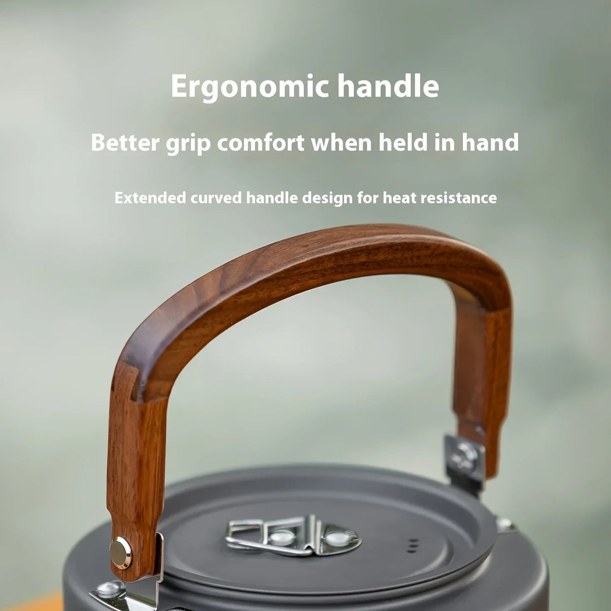 Portable Camping Tea Kettle – Lightweight Aluminum Alloy with Wooden Handle