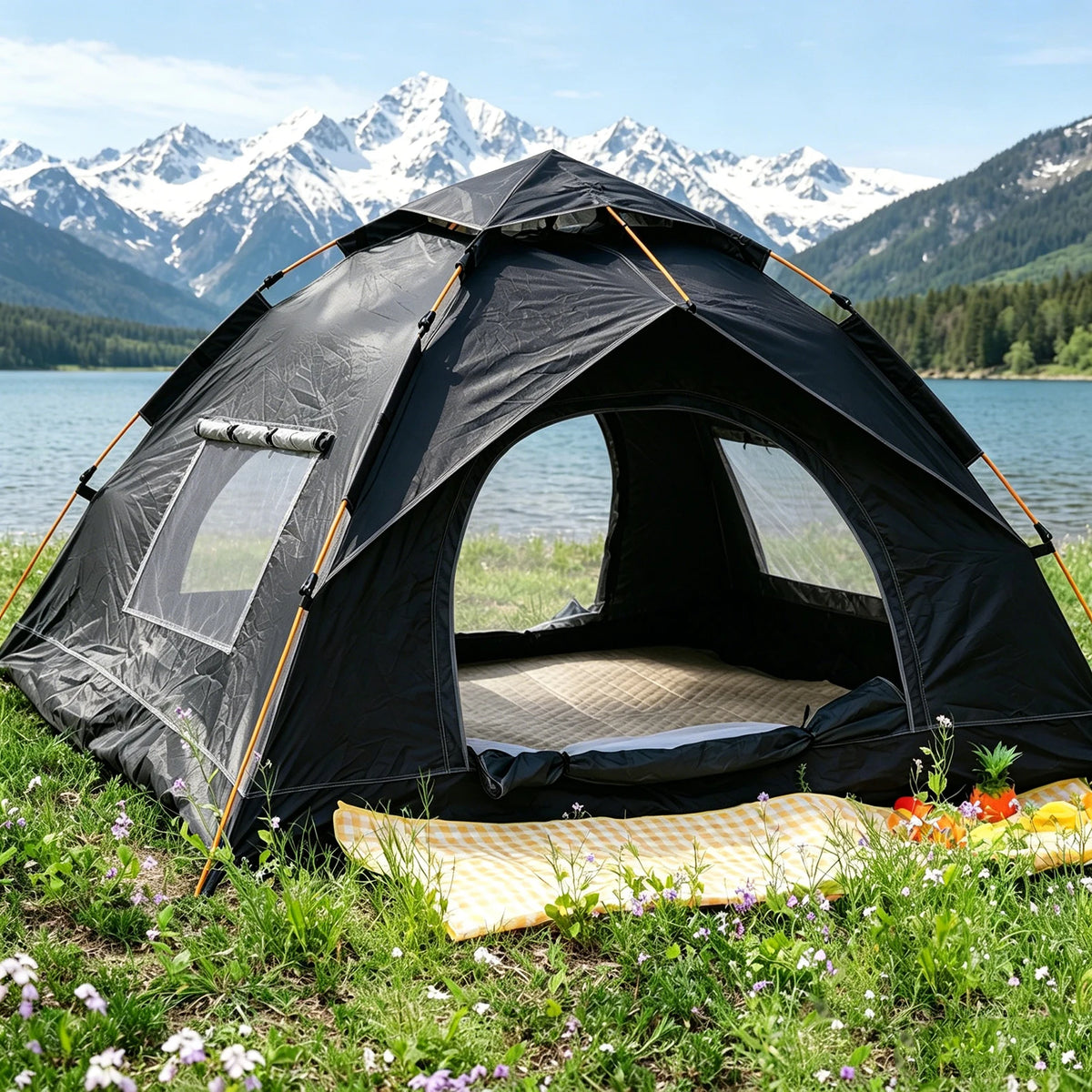 PAKICETUS 1–3 Person 60-Second Instant Dome Tent with Dual Doors