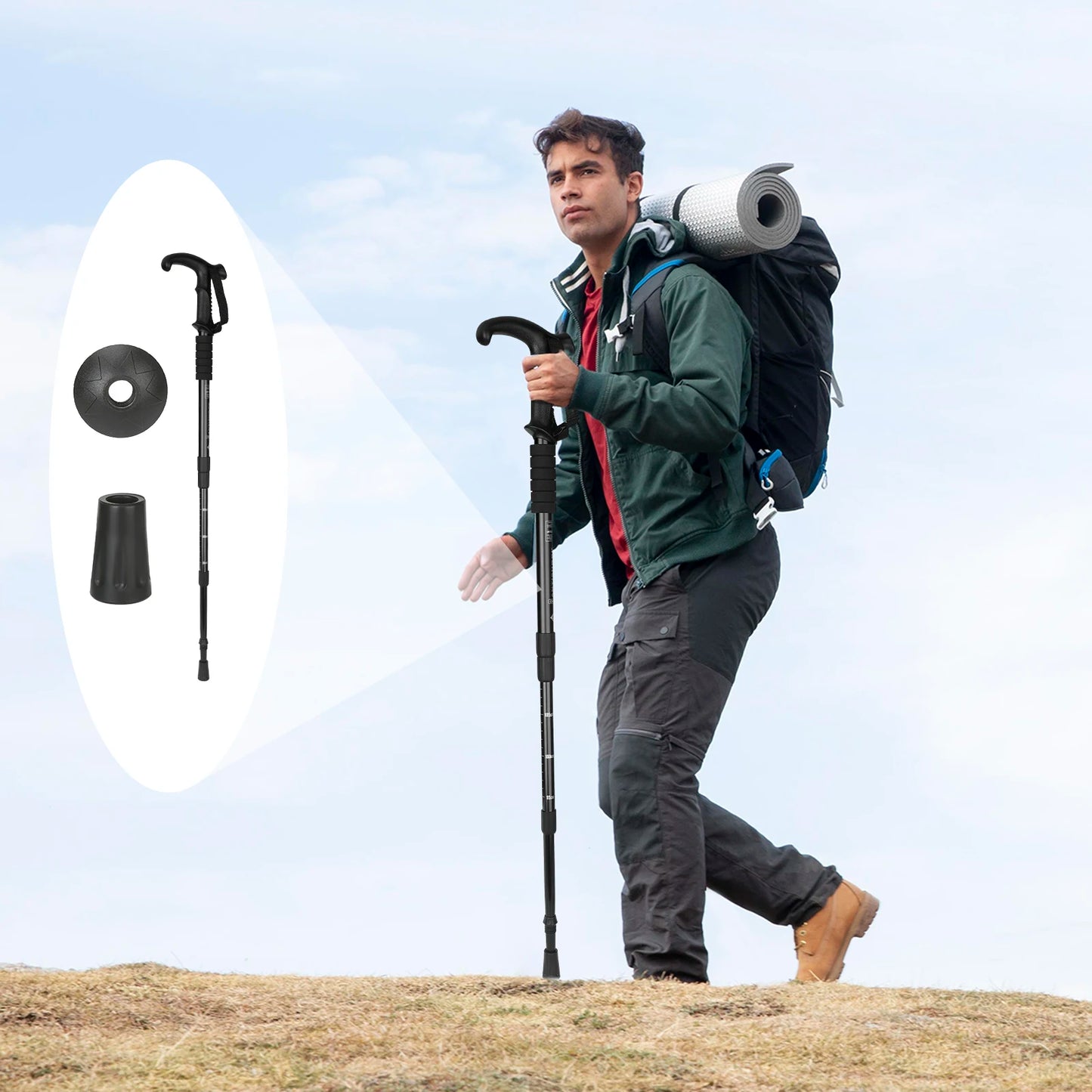 54-110cm Hiking Sticks Walking Stick Trekking Poles Mountaineering Telescopic Walking Stick