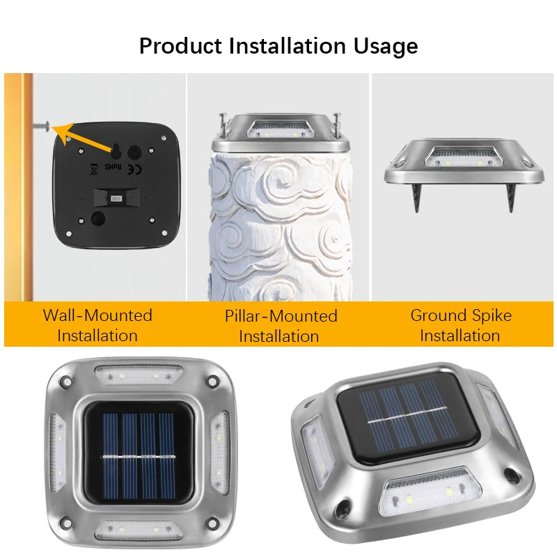 8LED Solar Driveway Light Outdoor Garden Ground Lights Waterproof LED