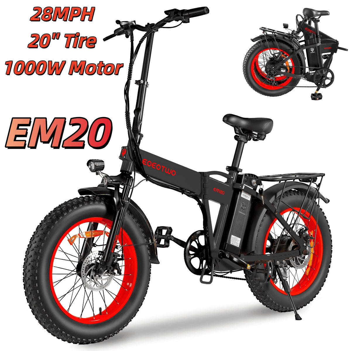 26" Fat Tire Electric Bike – 1000W Motor, 48V 15Ah Battery