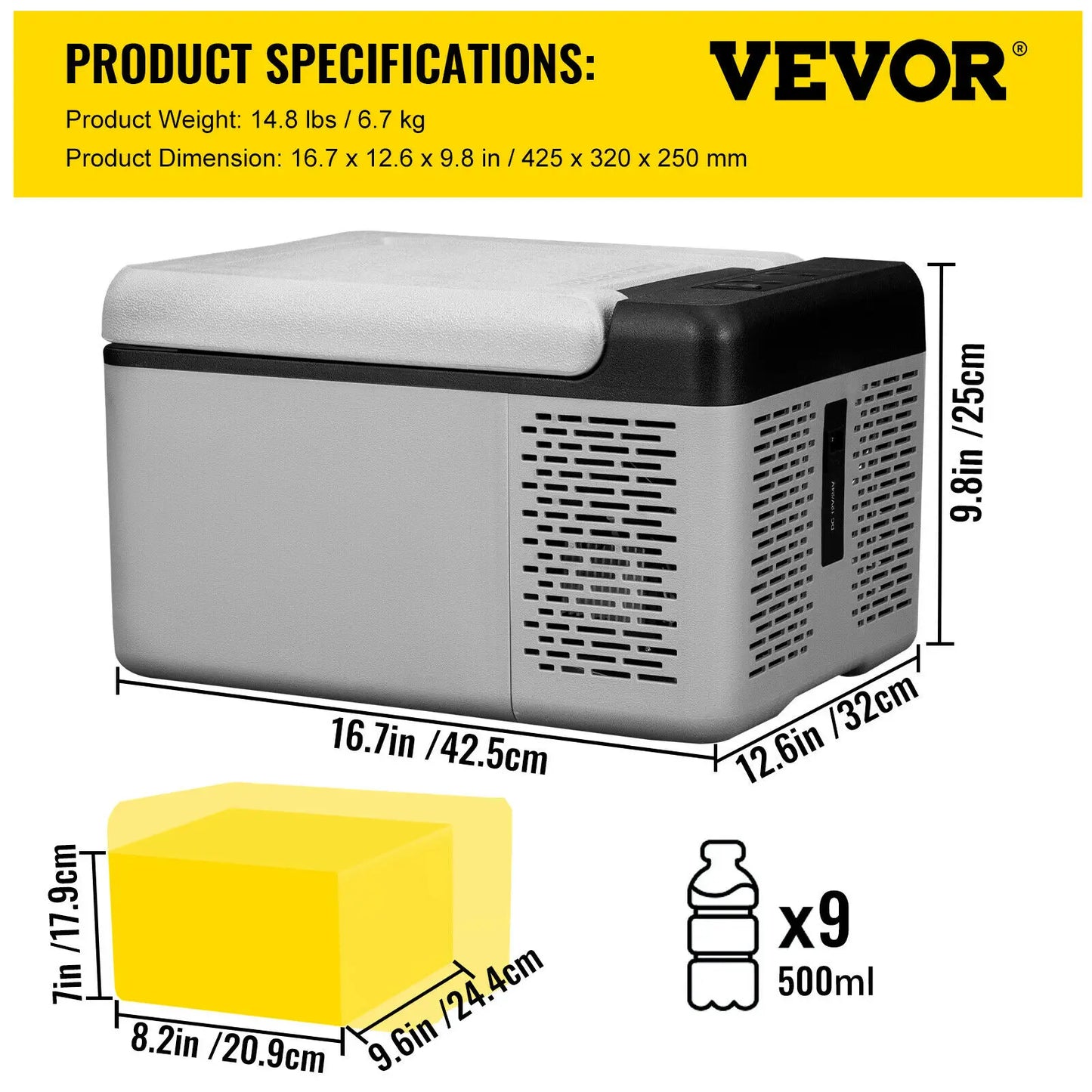 9L 15L  Refrigerator Portable Compressor Fridge Freezer Cooler