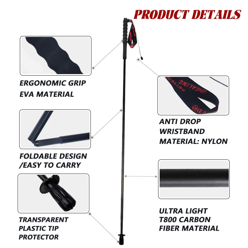 Local+ Carbon Fiber Folding Trekking Poles – Ultralight 5-Section Pair