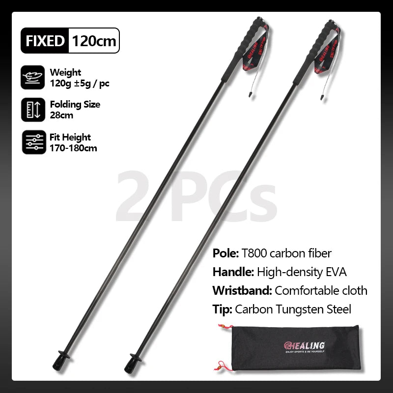 Local+ Carbon Fiber Folding Trekking Poles – Ultralight 5-Section Pair