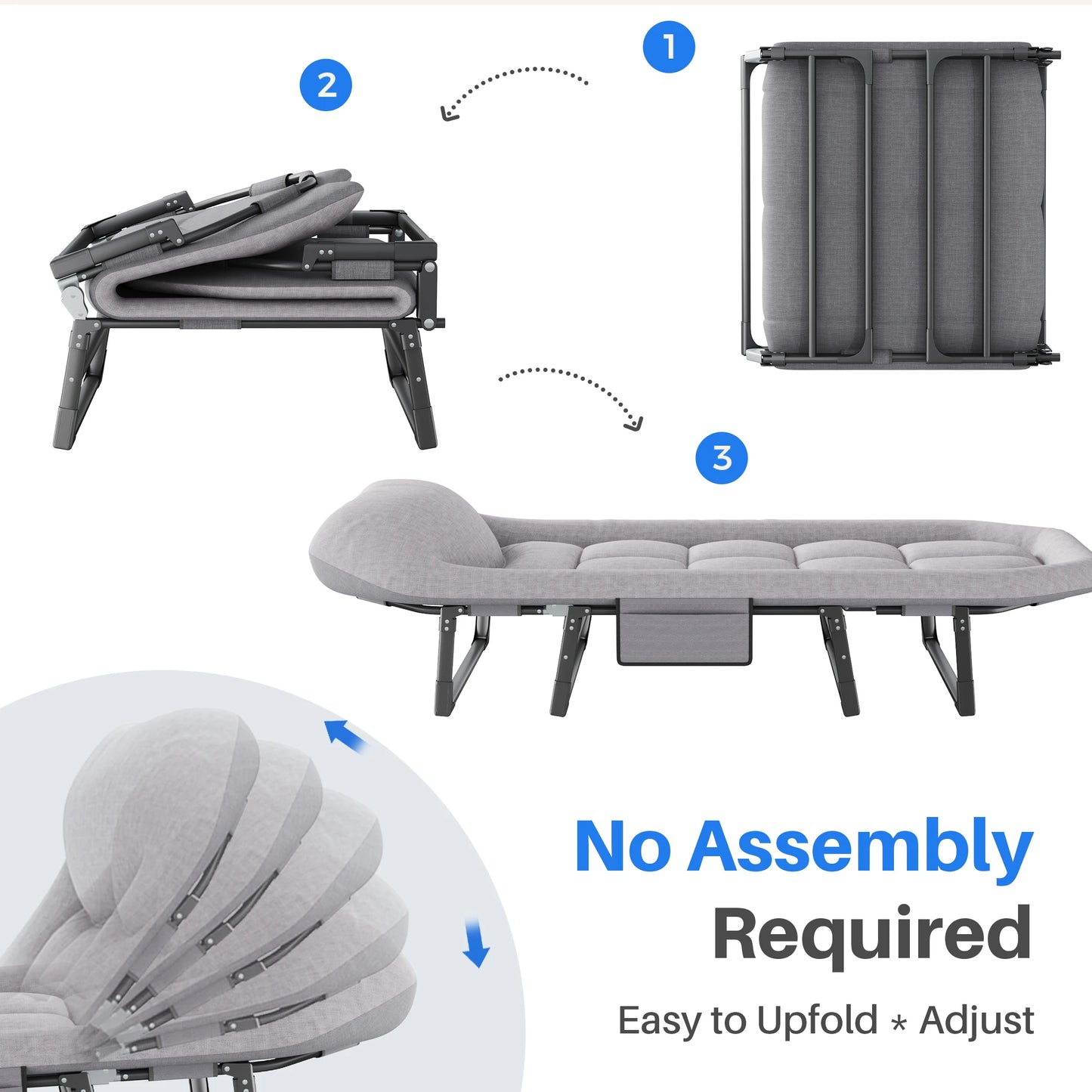 Lightweight Folding Camping Bed with Mattress