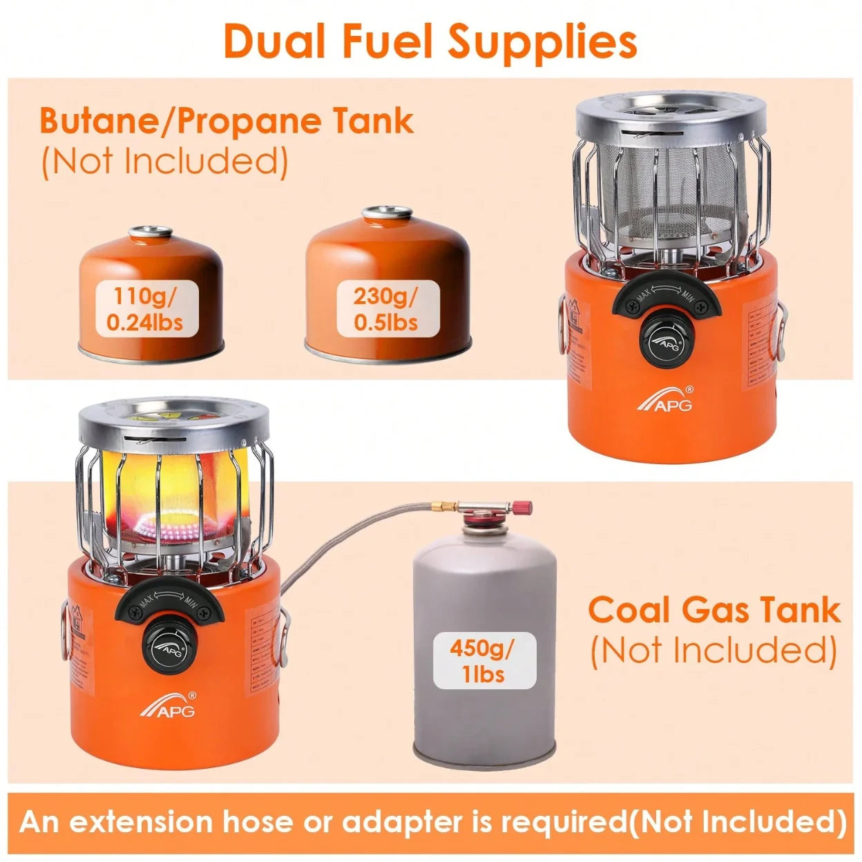 2 in 1 Portable Propane Heater Stove