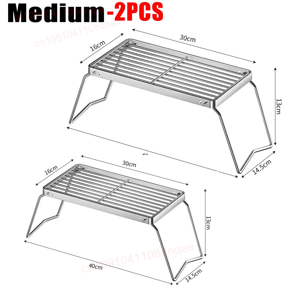 Portable Folding Stainless Steel Campfire Grill – Outdoor Cooking Grate