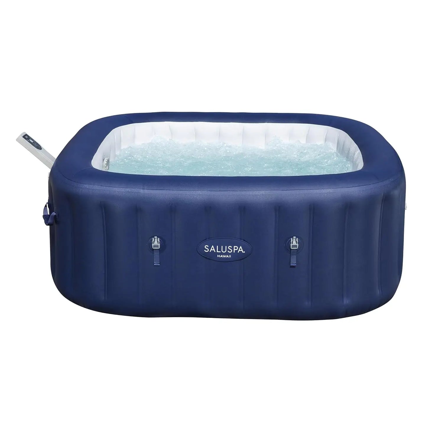 4-6 Person Square Inflatable Hot Tub, Energy Efficient Portable Outdoor Spa with 140 Air Jets, 71in, Custom