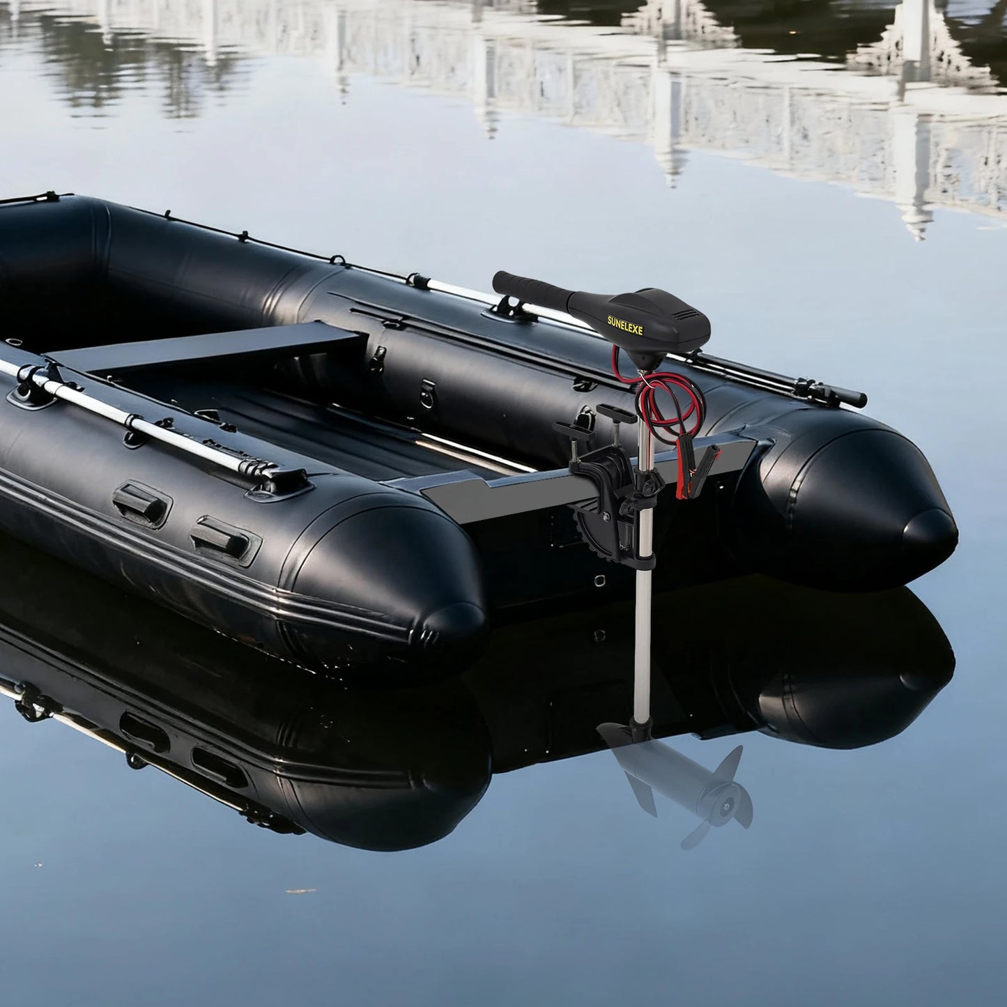 Powerful 40lb Thrust Electric Trolling Motor, 5 Forward Speeds for Fishing & Inflatable Boats