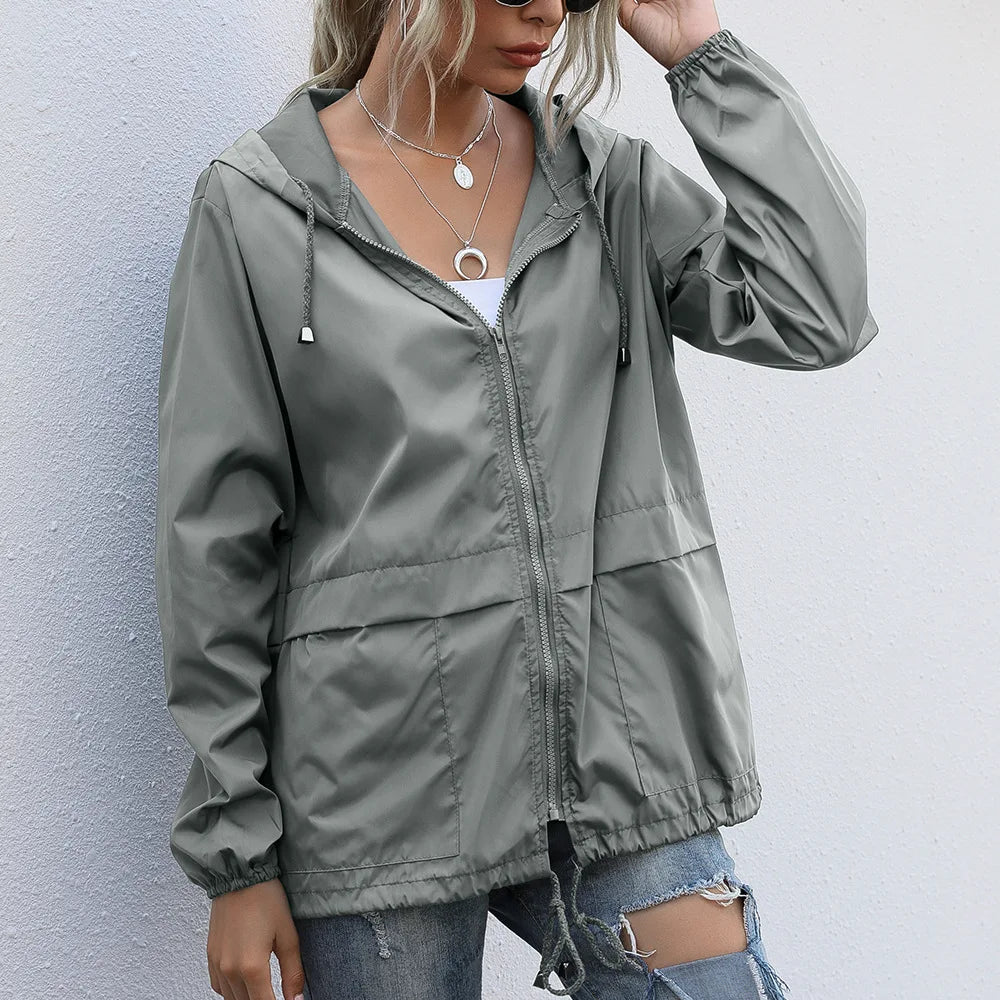 Women's Waterproof Hooded Hiking Rain Jacket