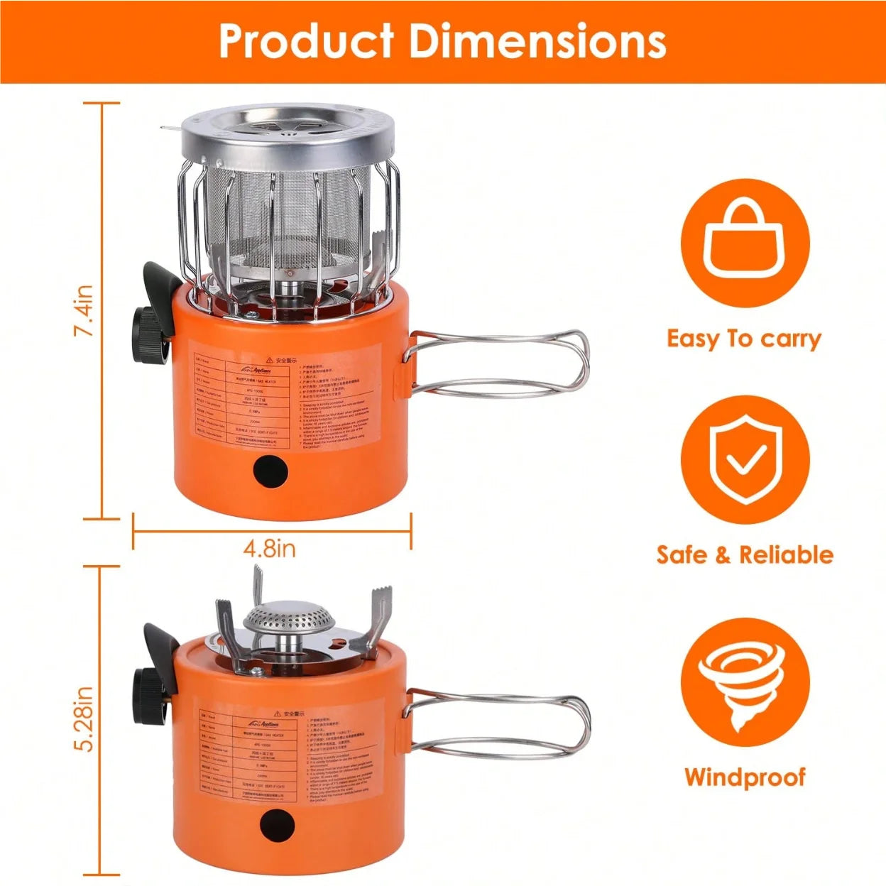 2 in 1 Portable Propane Heater Stove