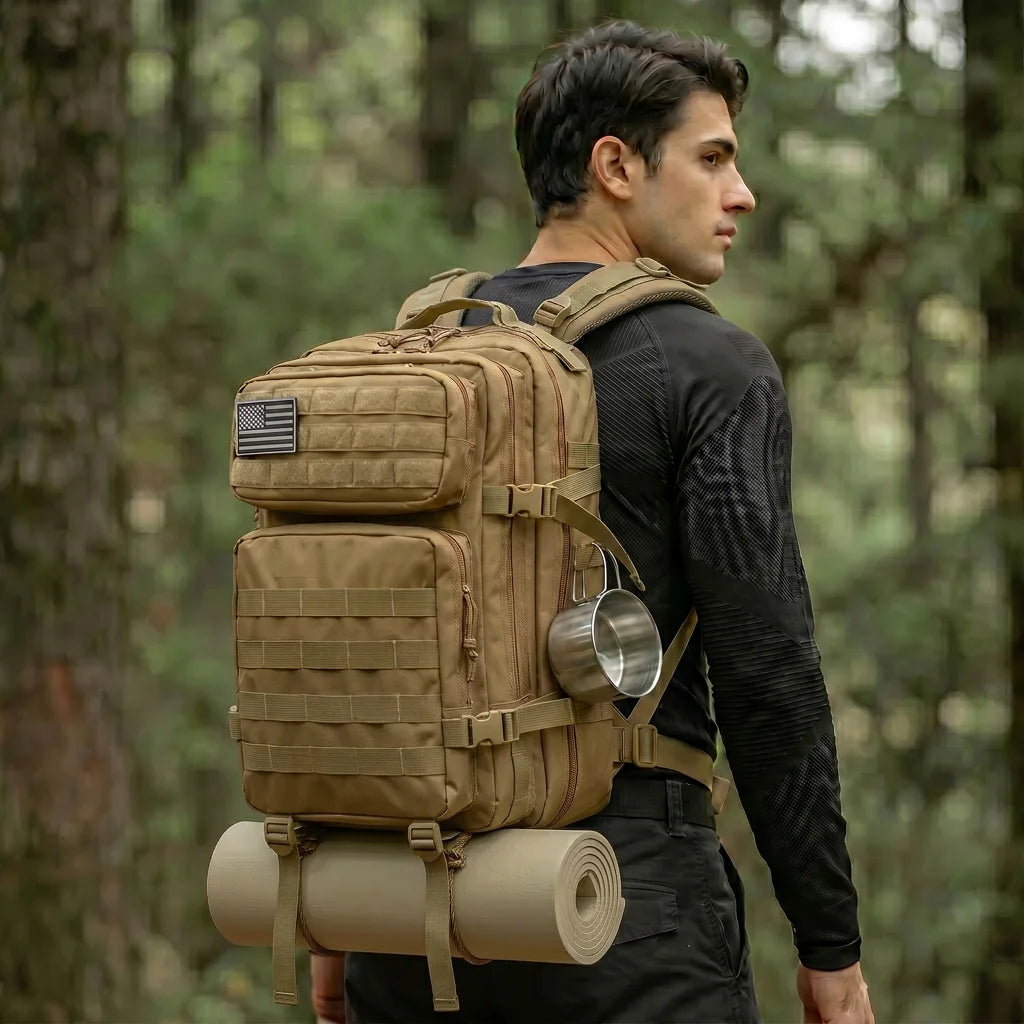 45L Tactical Travel Backpack with Multi-Pocket Storage