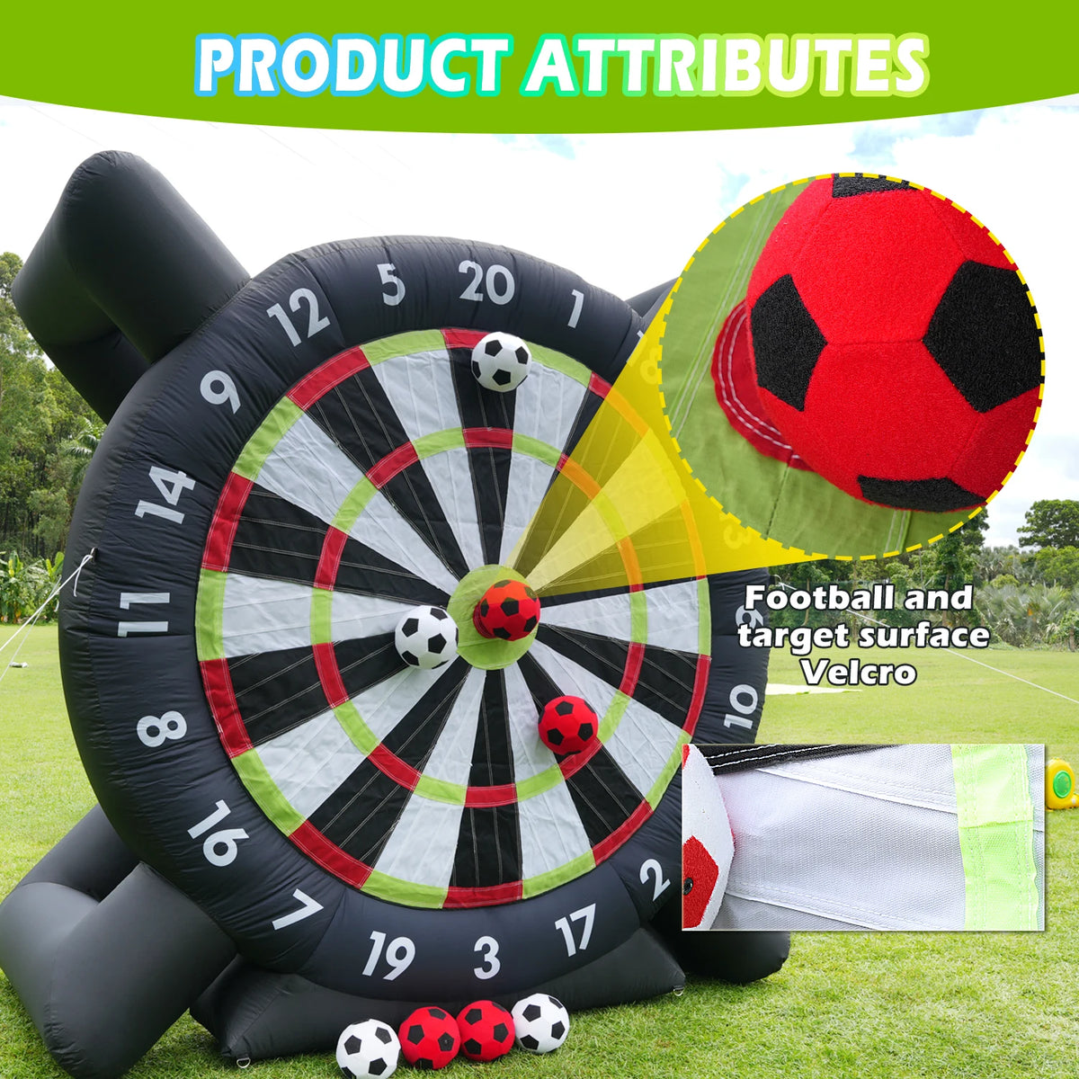 King Inflatable 10FT Giant Soccer Dart Board with Blower & 8 Balls