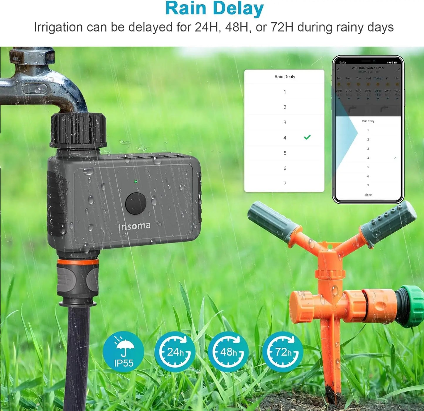 Smart Irrigation  Wifi Automatic Sprinkler Timer Remote Supports Alexa