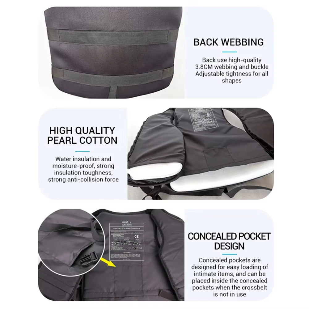 Neoprene Life Jacket for Adult Children New Water Sport Buoyancy Jacket Life Vest Swimming Boating Skiing Driving Vest Drifting