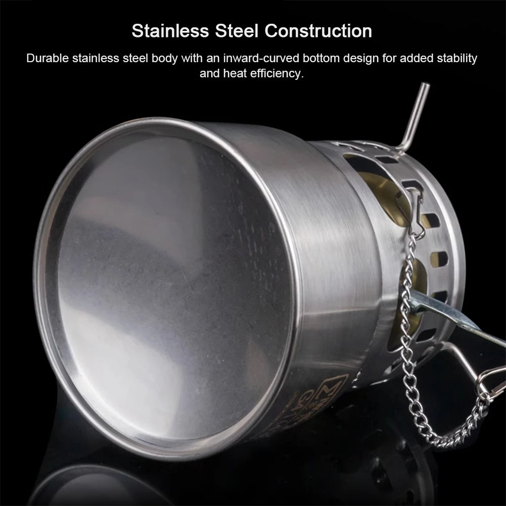 Portable Mini Liquid Fuel Camping Stove – Stainless Steel 200ml Outdoor Burner