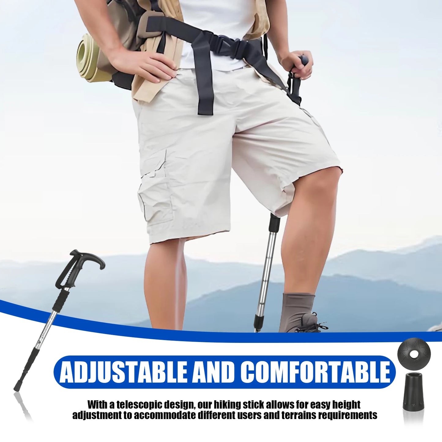 54-110cm Hiking Sticks Walking Stick Trekking Poles Mountaineering Telescopic Walking Stick
