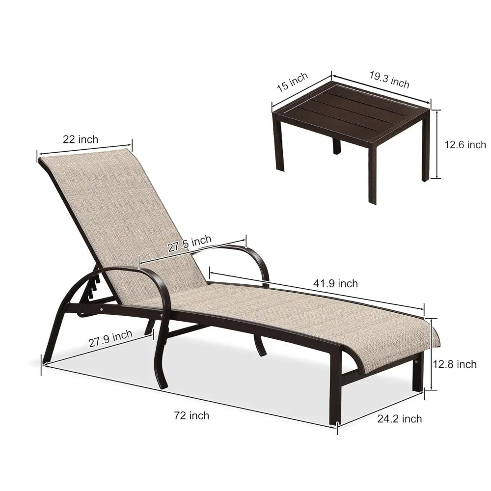 Outdoor Chaise Lounge Chair Set