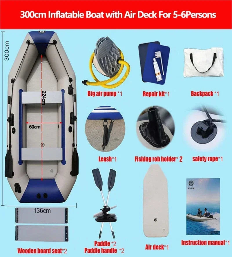 Inflatable Fishing & Recreation Boat – 5.7–12 FT with Air Deck